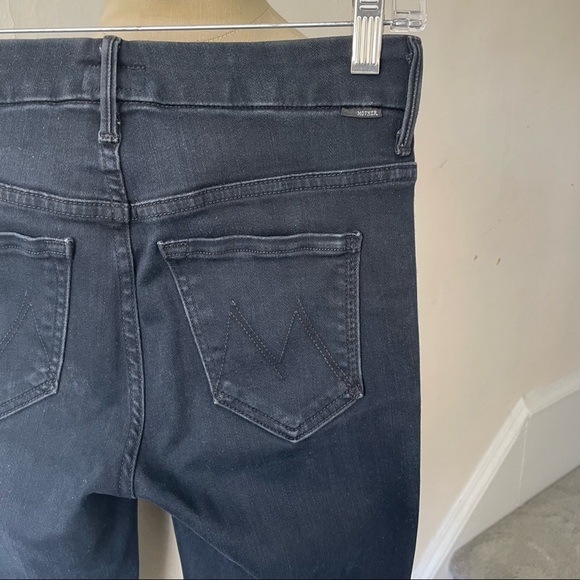 MOTHER Black Gray Blackbird Wash The High Waisted Looker Skinny Jean Size 24 EUC - Picture 7 of 11
